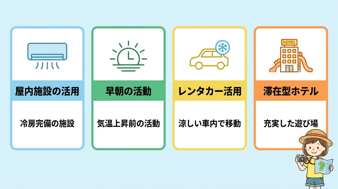 猛暑や雨天でも安心な子連れ旅行の計画術